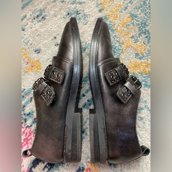 Bleeker & Bond Leigh Black Monk Strap Loafers 7.5 - Picture 6 of 9